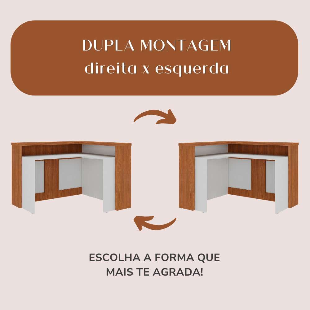 Balcão de Atendimento Lane Branco e Freijó