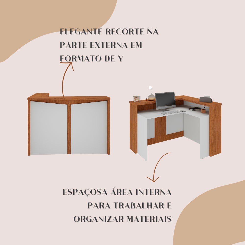 Balcão de Atendimento Lane Branco e Freijó