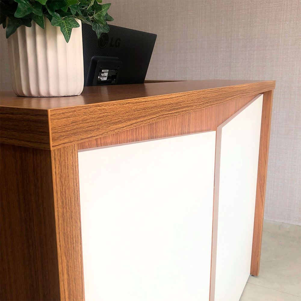 Balcão de Atendimento Lane Branco e Freijó