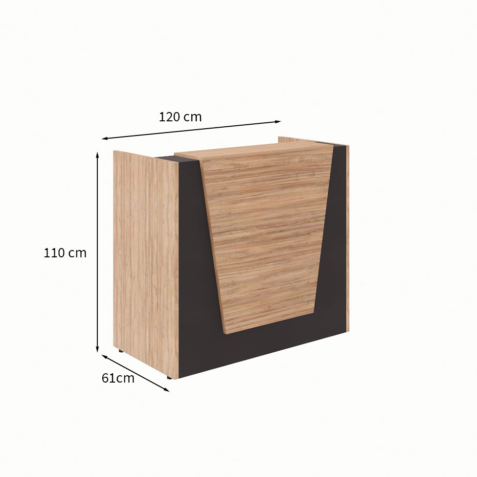 Balcão de Atendimento Recepção Ameixa e Preto 120 cm