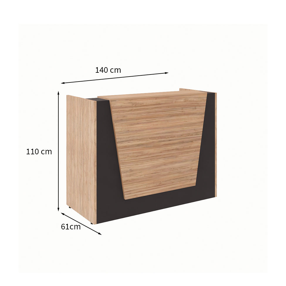 Balcão de Atendimento Recepção Ameixa e Preto 140 cm
