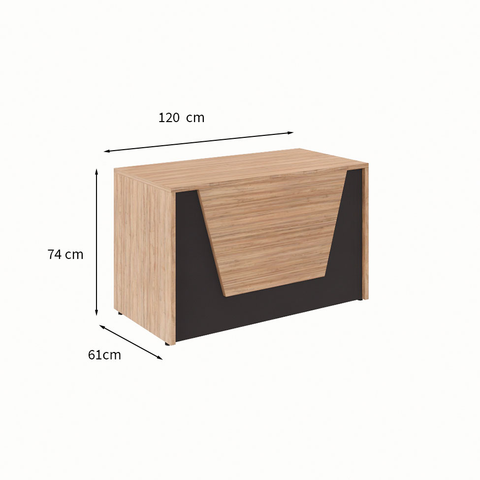 Balcão de Atendimento Recepção Ameixa e Preto 74x120 cm