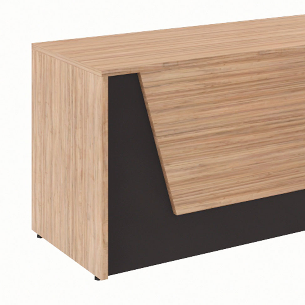 Balcão de Atendimento Recepção Ameixa e Preto 74x140 cm
