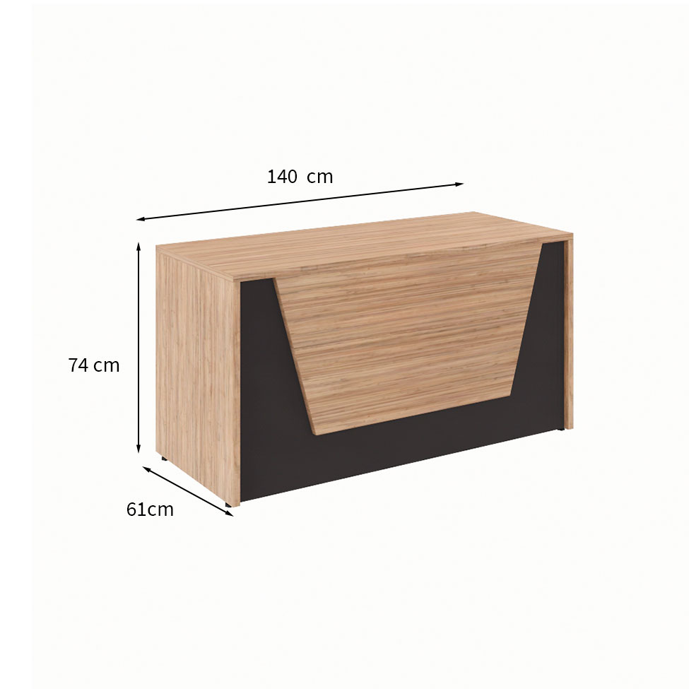 Balcão de Atendimento Recepção Ameixa e Preto 74x140 cm