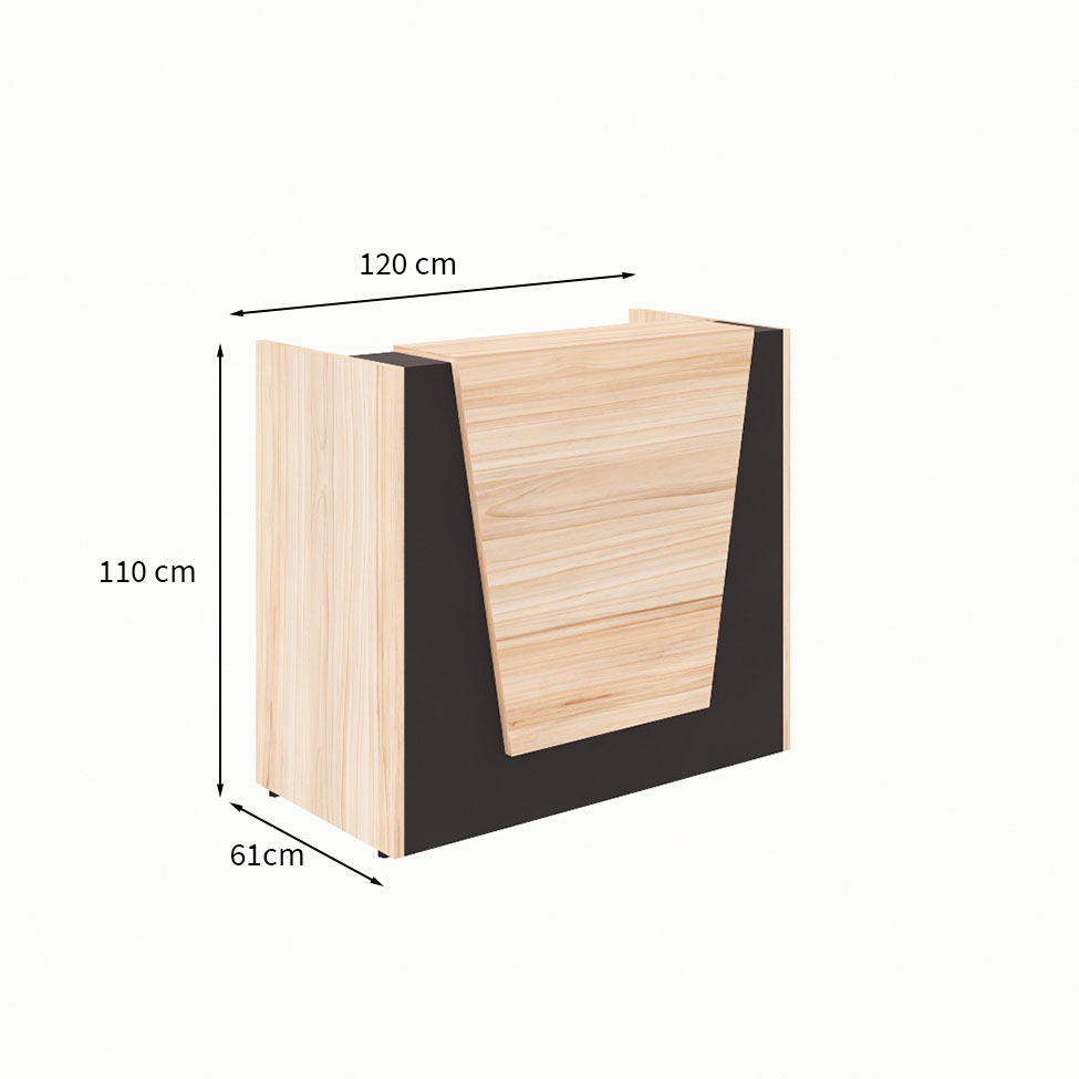Balcão de Atendimento Recepção Calvi e Preto 120 cm