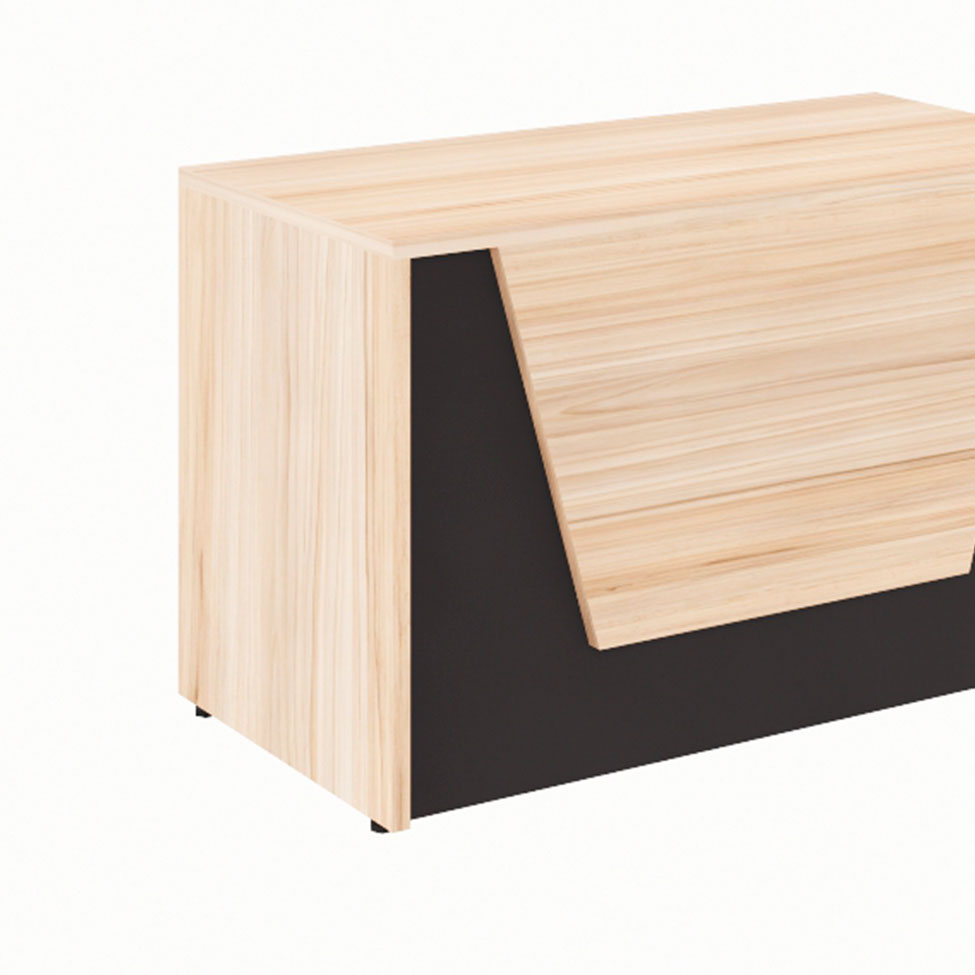 Balcão de Atendimento Recepção Calvi e Preto 74x120 cm