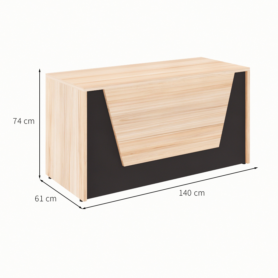 Balcão de Atendimento Recepção Calvi e Preto 74x140 cm