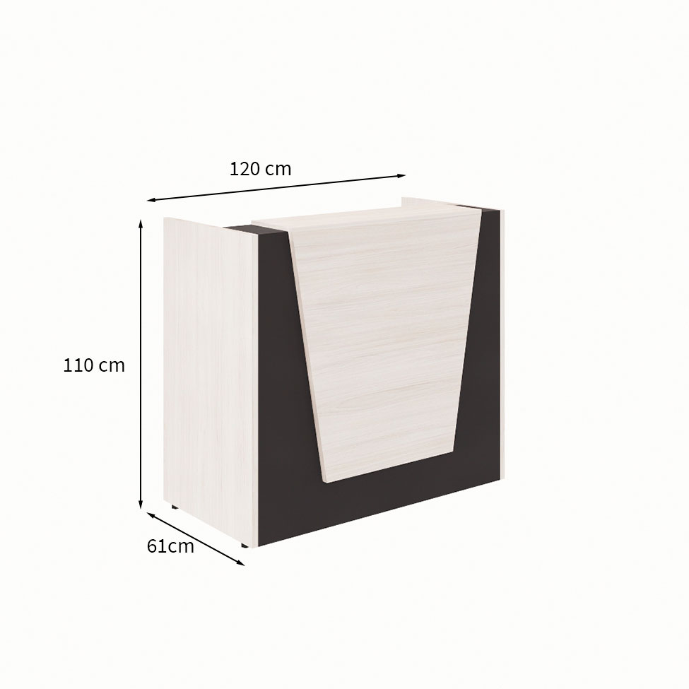 Balcão de Atendimento Recepção Carvalho Berlin e Preto 120 cm