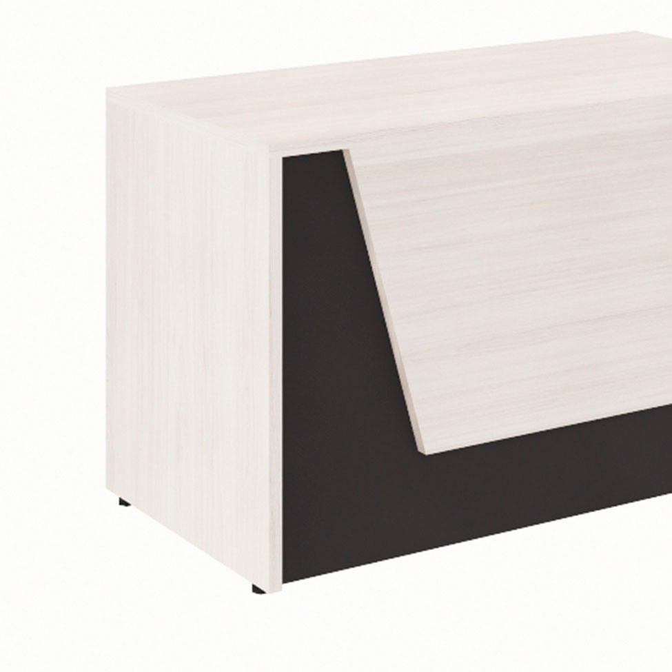 Balcão de Atendimento Recepção Carvalho Berlin e Preto 74x120 cm