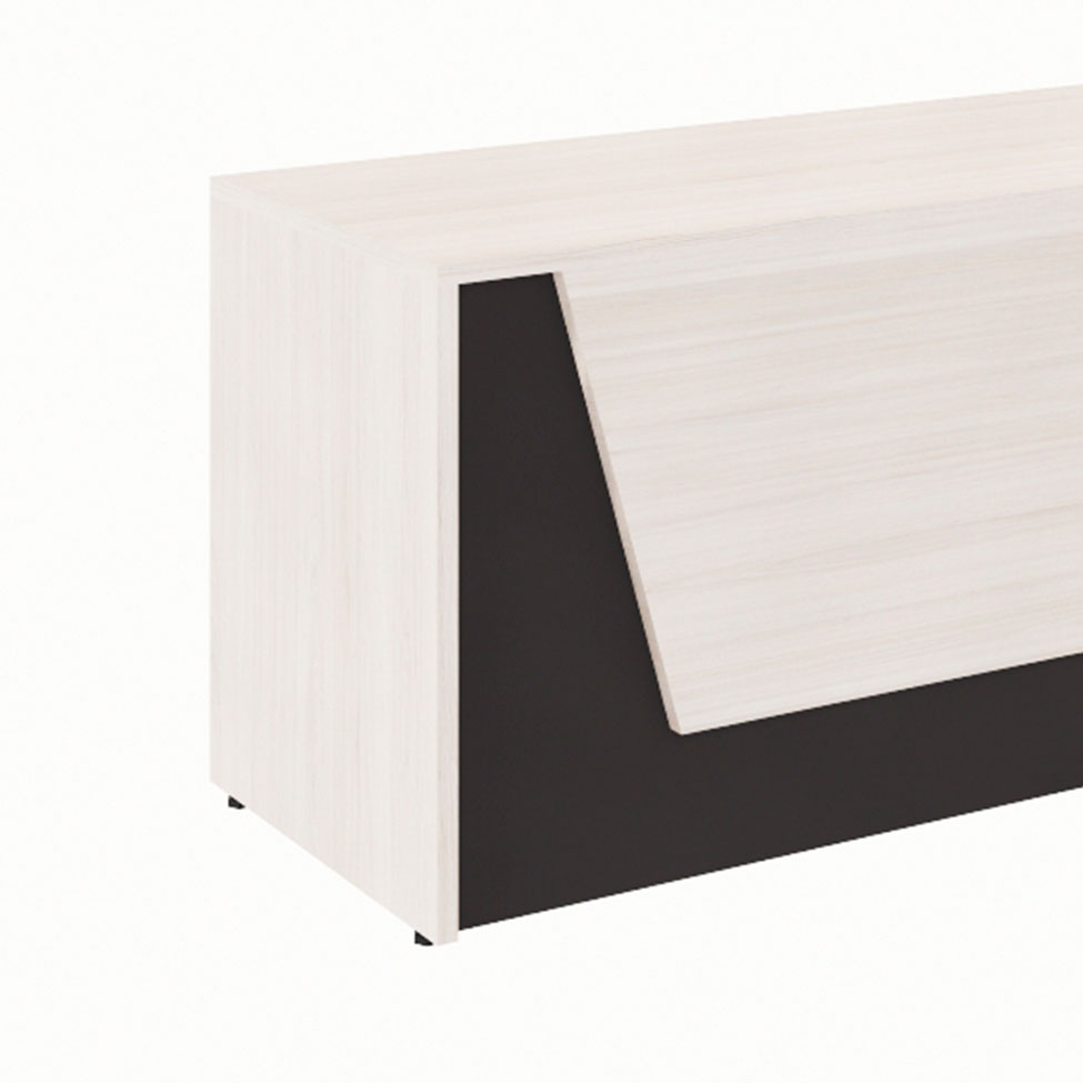 Balcão de Atendimento Recepção Carvalho Berlin e Preto 74x140 cm
