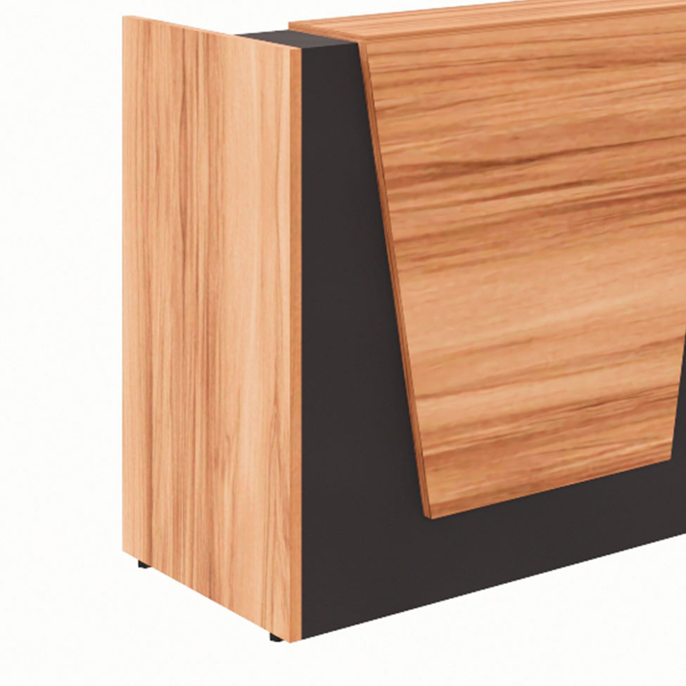 Balcão de Atendimento Recepção Nogal Sevilha e Preto 120 cm