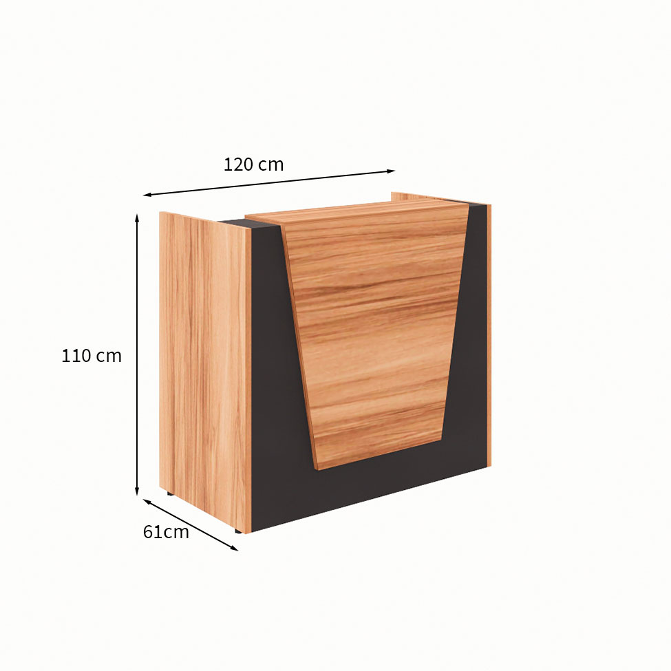 Balcão de Atendimento Recepção Nogal Sevilha e Preto 120 cm