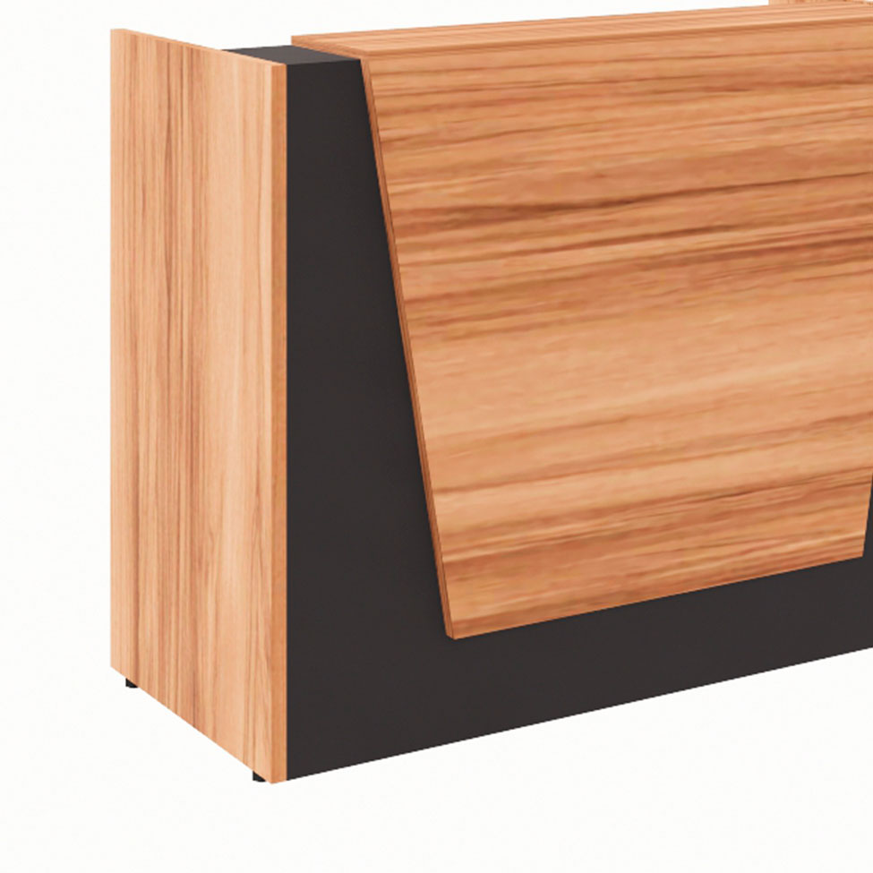 Balcão de Atendimento Recepção Nogal Sevilha e Preto 140 cm