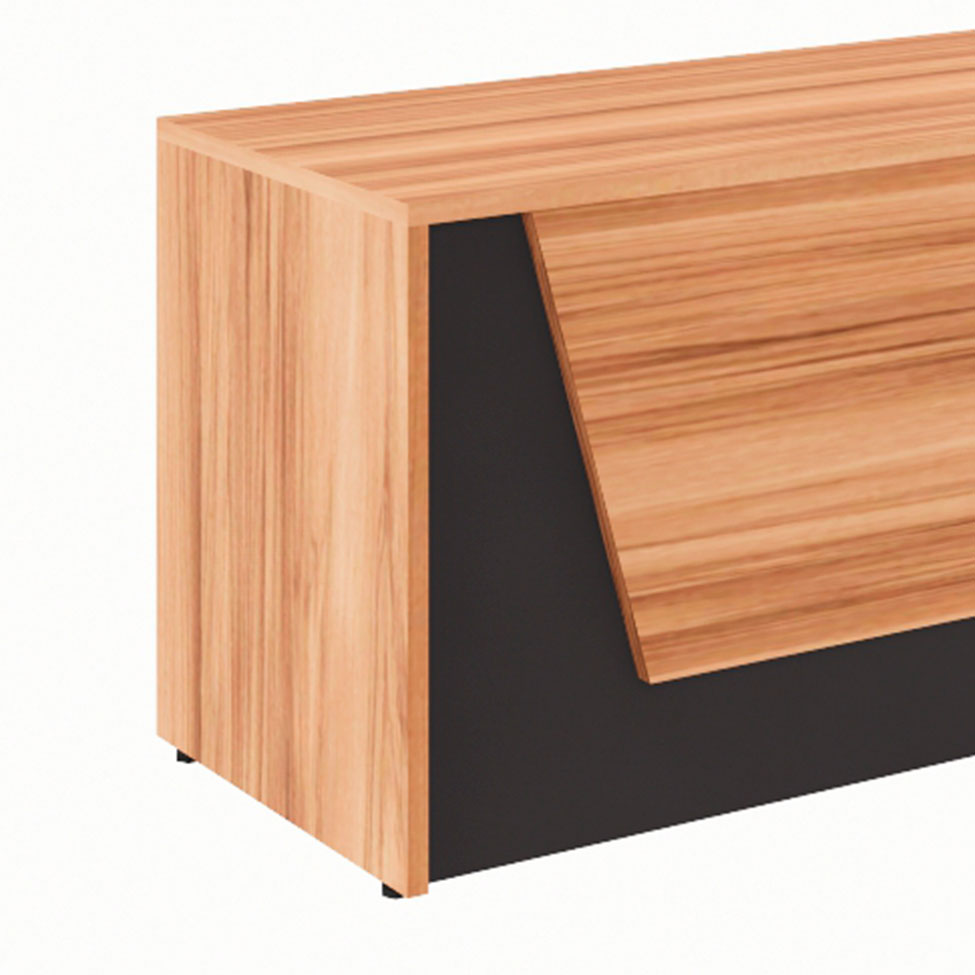 Balcão de Atendimento Recepção Nogal Sevilha e Preto 74x120 cm
