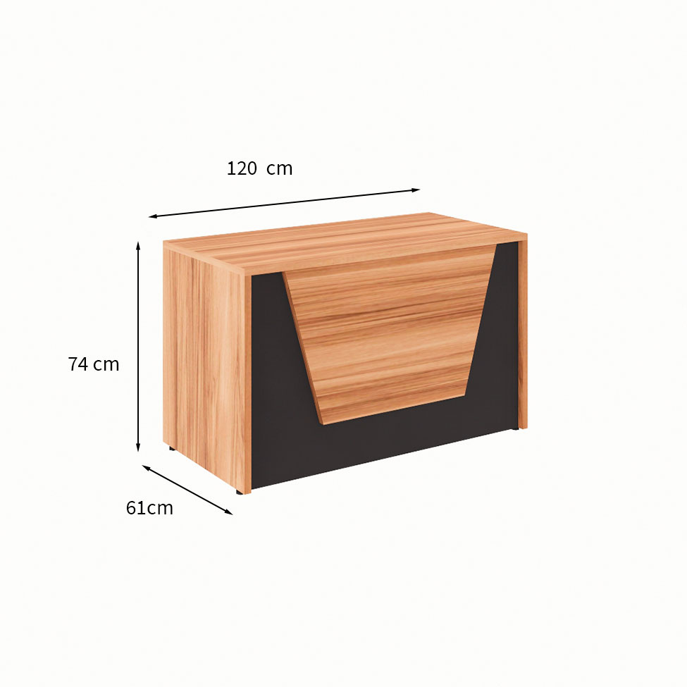 Balcão de Atendimento Recepção Nogal Sevilha e Preto 74x120 cm