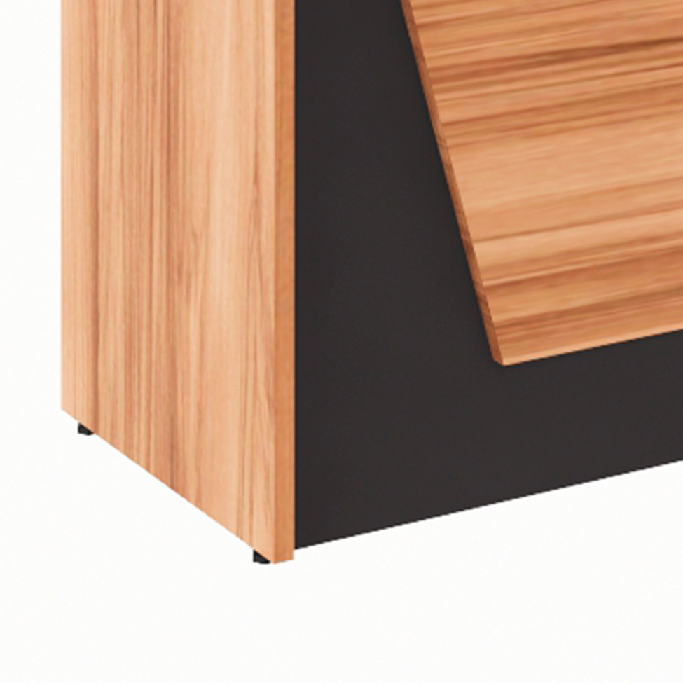 Balcão de Atendimento Recepção Nogal Sevilha e Preto 74x140 cm