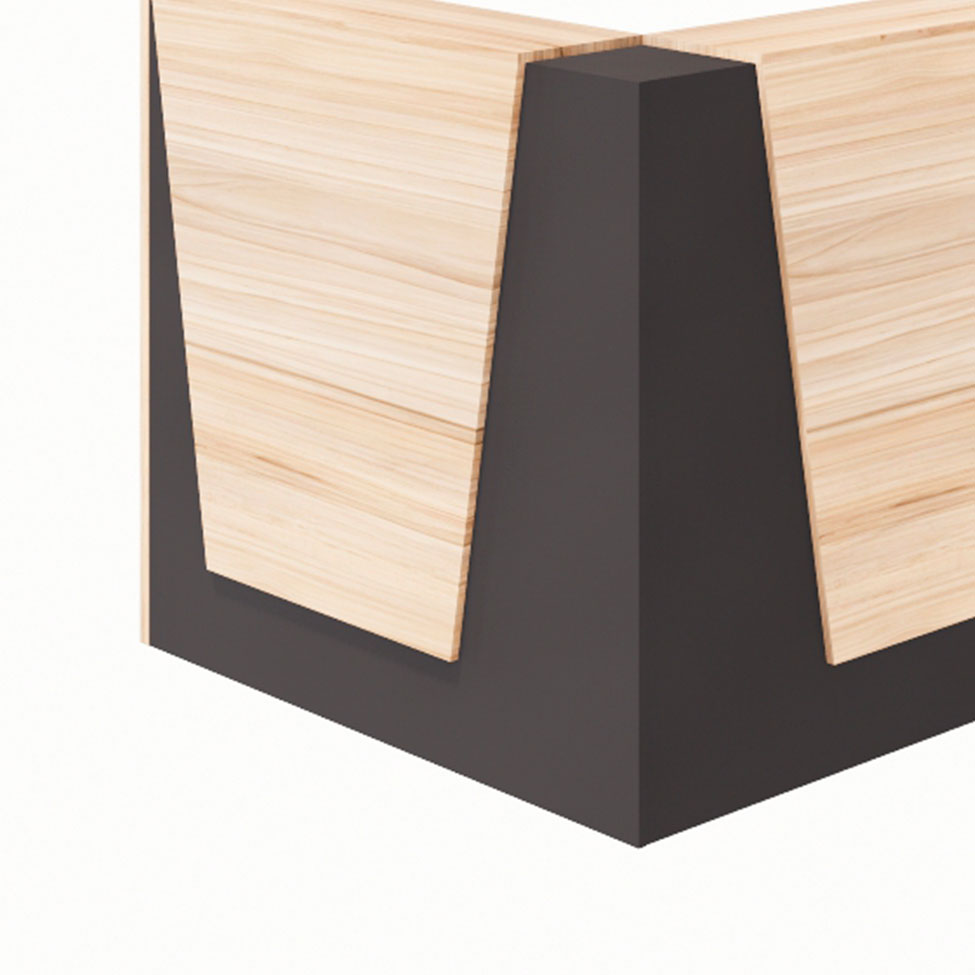Balcão de Atendimento em L Recepção Calvi e Preto 121 cm