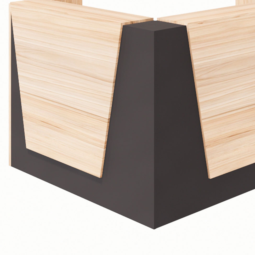 Balcão de Atendimento em L Recepção Calvi e Preto 141 cm