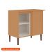 Balcão de Canto sem Tampo Essência 100% MDF 1 Porta Freijó e Off White