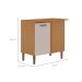 Balcão de Canto sem Tampo Essência 100% MDF 1 Porta Freijó e Off White