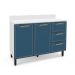 Balcão de Cozinha Amara com Tampo 2 Portas 3 Gavetas Azul e Branco