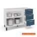 Balcão de Cozinha Amara sem Tampo 2 Portas 3 Gavetas Azul e Branco