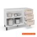 Balcão de Cozinha Amara sem Tampo 2 Portas 3 Gavetas Creme e Branco