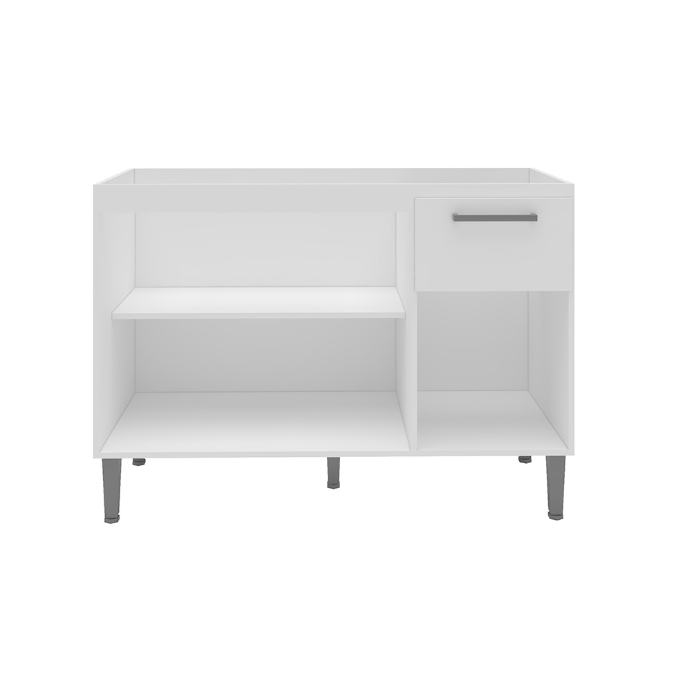 Balcão de Cozinha Amor Perfeito sem Tampo 3 Portas 1 Gaveta Branco
