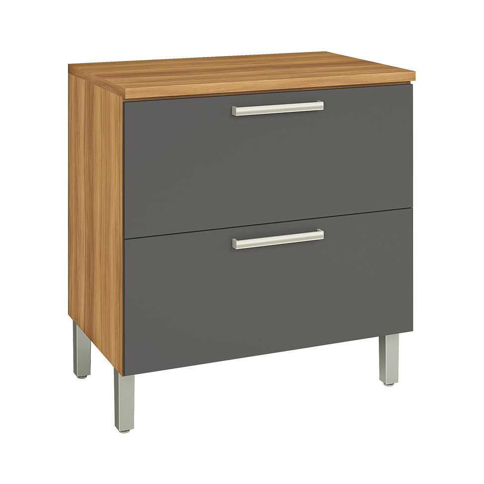 Balcão de Cozinha Burguesa Premium com Tampo 1 Porta 1 Gaveta Freijó e Grafite