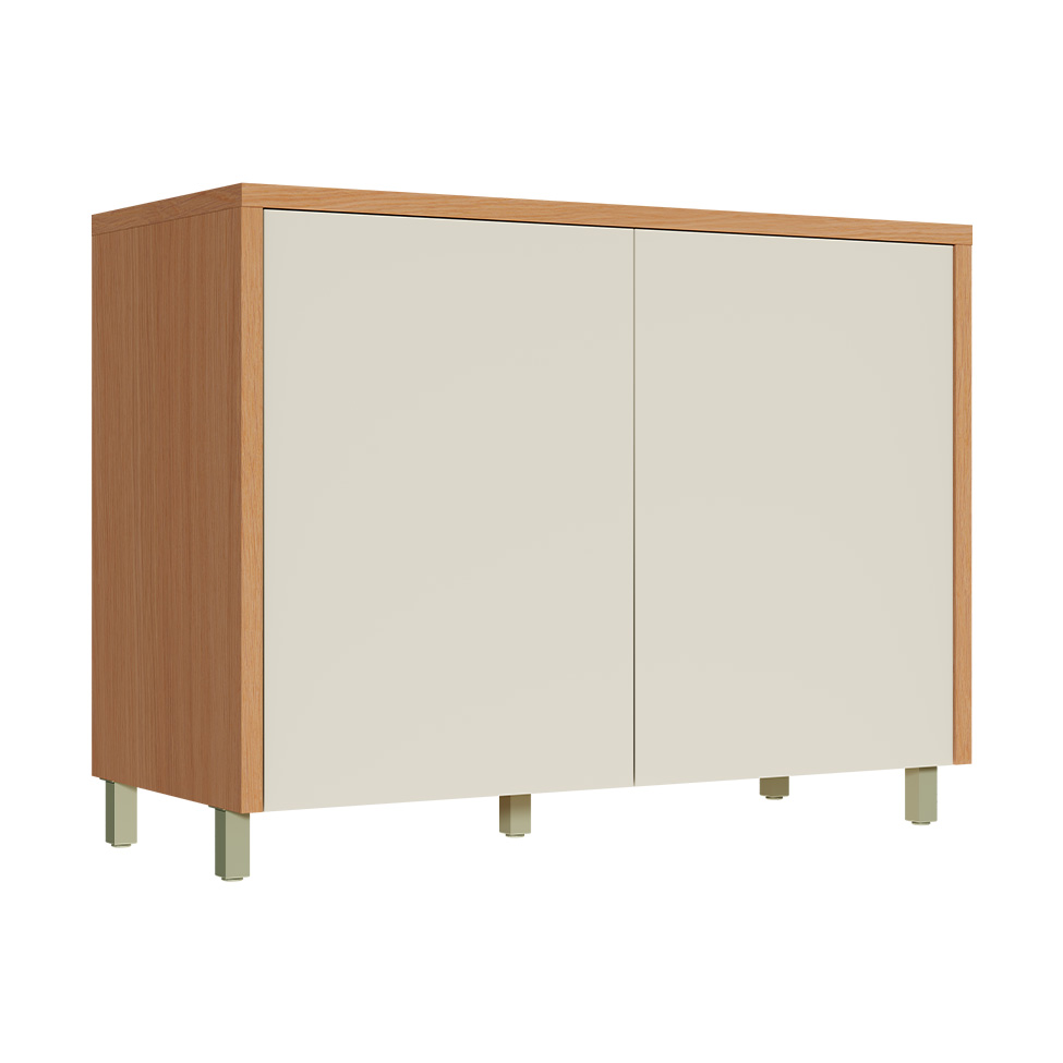 Balcão de Cozinha Condessa com Tampo 2 Portas Carvalho e Greige