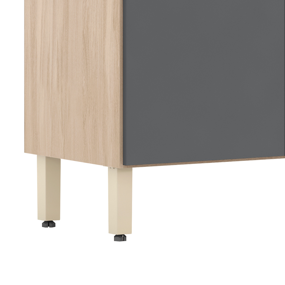 Balcão de Cozinha Dama com Tampo 3 Portas 1 Gaveta Avena e Grafito