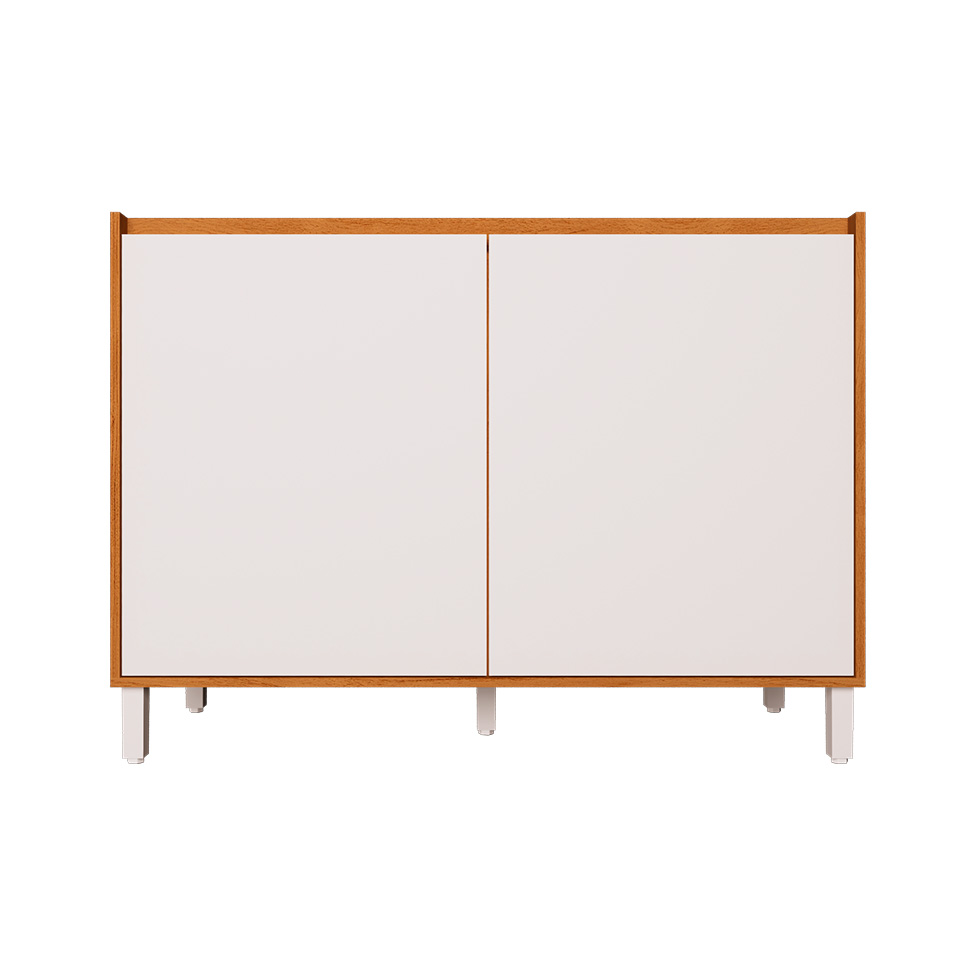 Balcão de Cozinha Denver sem Tampo 2 Portas Freijó e Branco 120 cm