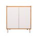 Balcão de Cozinha Denver sem Tampo 2 Portas Freijó e Branco 80 cm