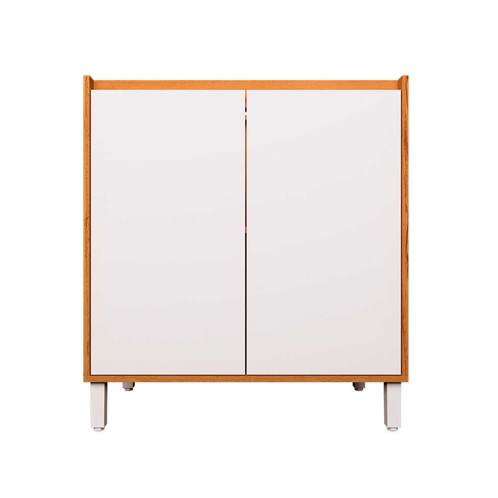 Balcão de Cozinha Denver sem Tampo 2 Portas Freijó e Branco 80 cm