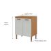 Balcão de Cozinha Essência com Tampo 100% MDF 2 Portas Freijó e Off White