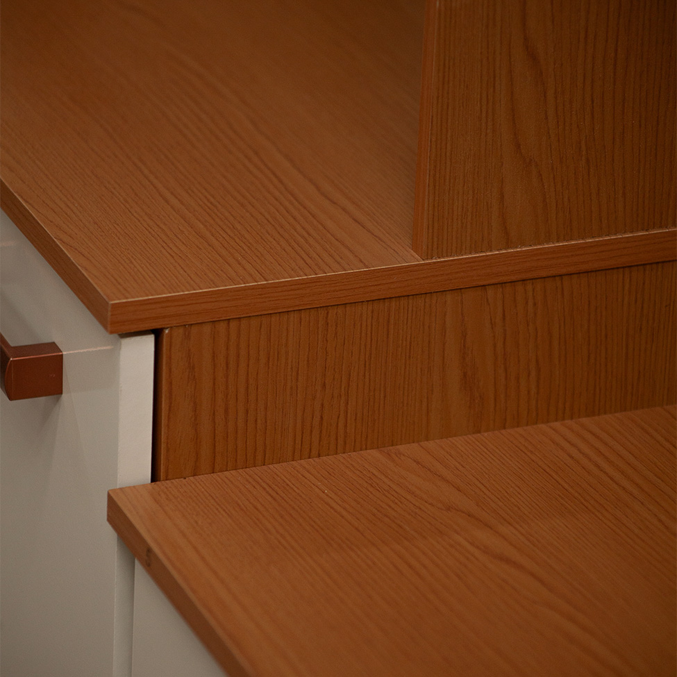 Balcão de Cozinha Essência com Tampo 100% MDF 2 Portas Freijó e Off White