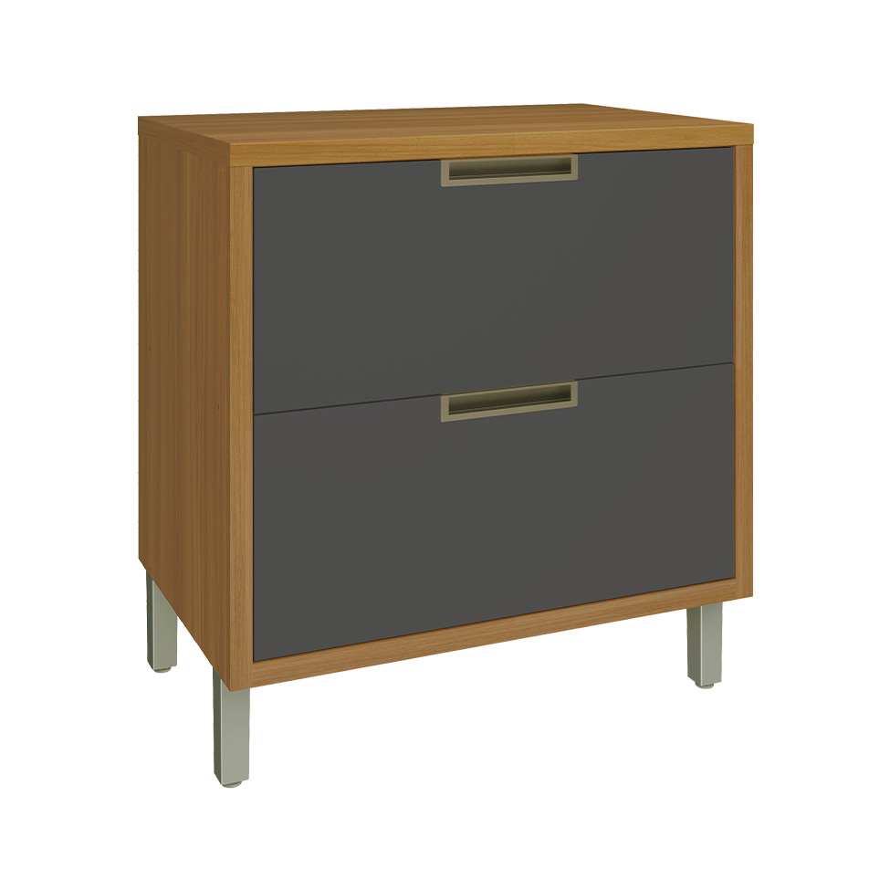 Balcão de Cozinha Imperatriz com Tampo 1 Porta 1 Gaveta Freijó e Grafite