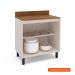 Balcão de Cozinha Koya com Tampo 2 Portas Creme