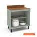 Balcão de Cozinha Koya com Tampo 2 Portas Verde Oliva