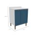 Balcão de Cozinha Lavanda com Tampo 2 Portas Azul e Branco