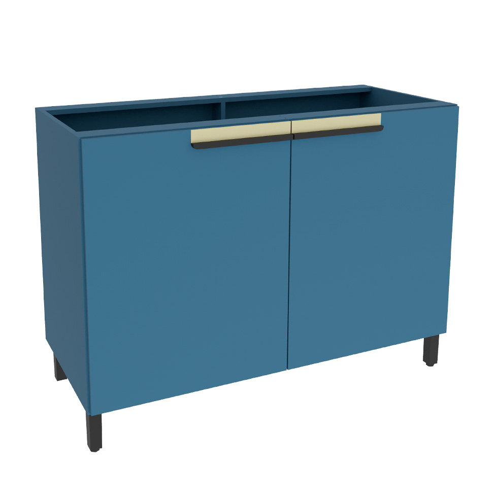 Balcão de Cozinha Manhattan 2 Portas Azul Orion 120 cm