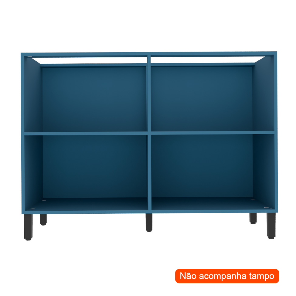 Balcão de Cozinha Manhattan 2 Portas Azul Orion 120 cm