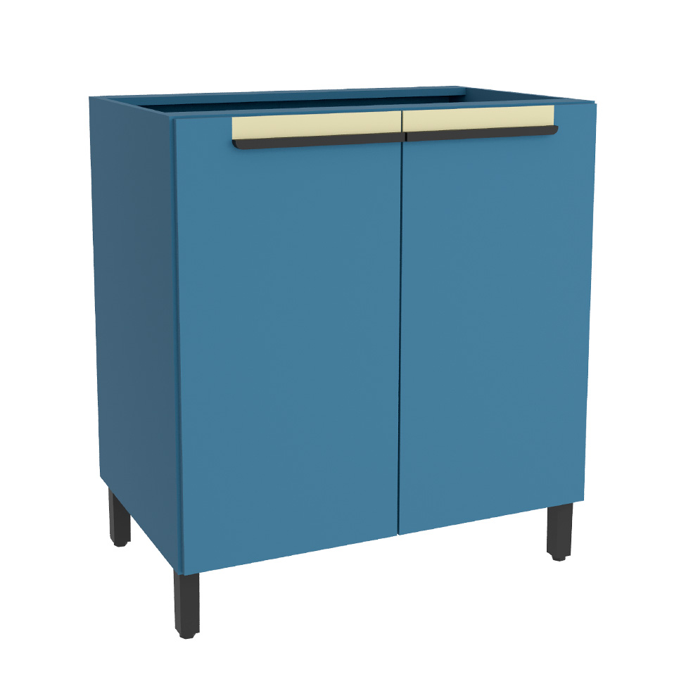 Balcão de Cozinha Manhattan 2 Portas Azul Orion 80 cm