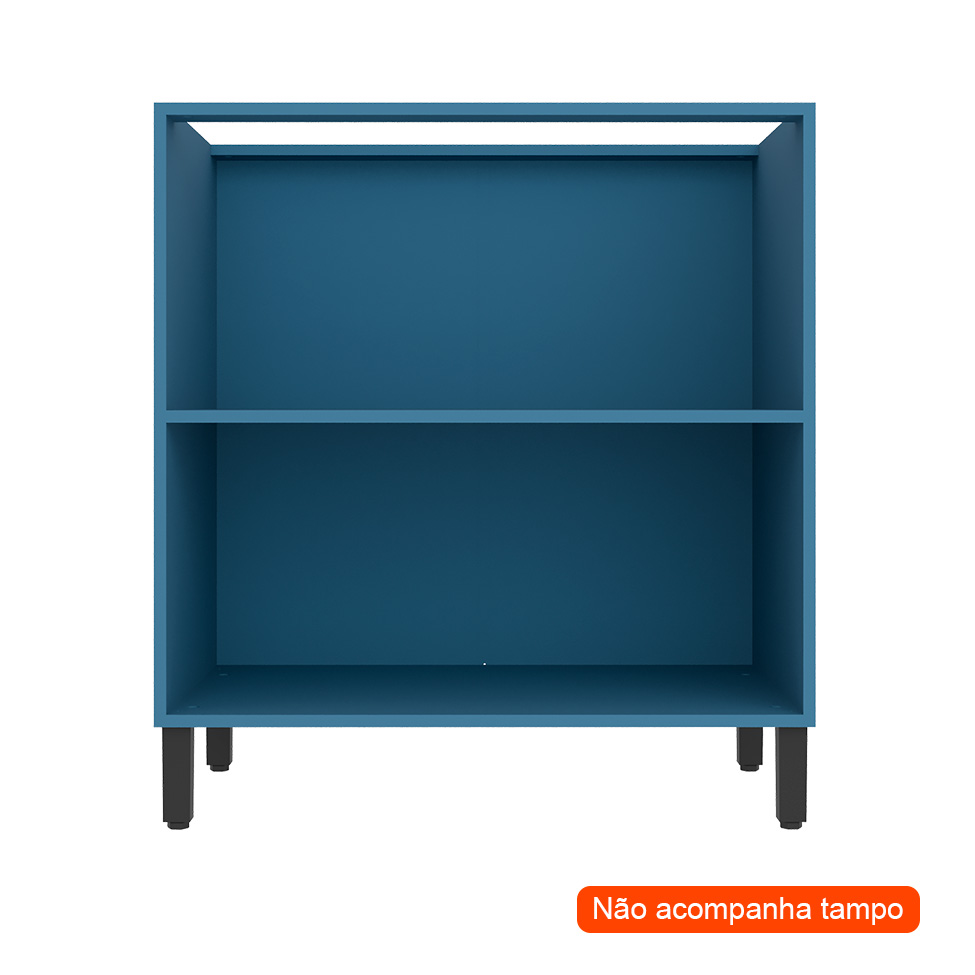 Balcão de Cozinha Manhattan 2 Portas Azul Orion 80 cm