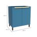 Balcão de Cozinha Manhattan 2 Portas Azul Orion 80 cm