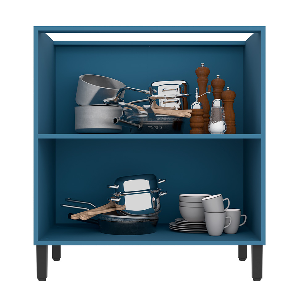 Balcão de Cozinha Manhattan 2 Portas Azul Orion 80 cm