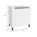 Balcão de Cozinha Manhattan 2 Portas Branco Ártico 80 cm