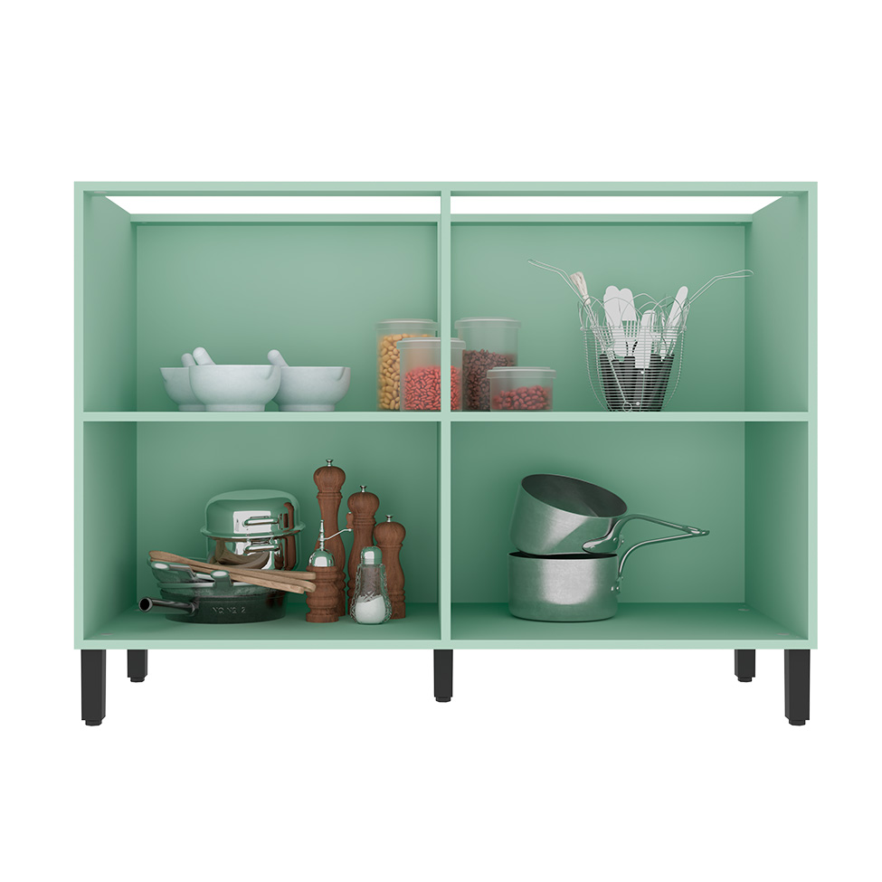 Balcão de Cozinha Manhattan 2 Portas Verde Bali 120 cm