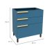 Balcão de Cozinha Manhattan 3 Gavetas Azul Orion