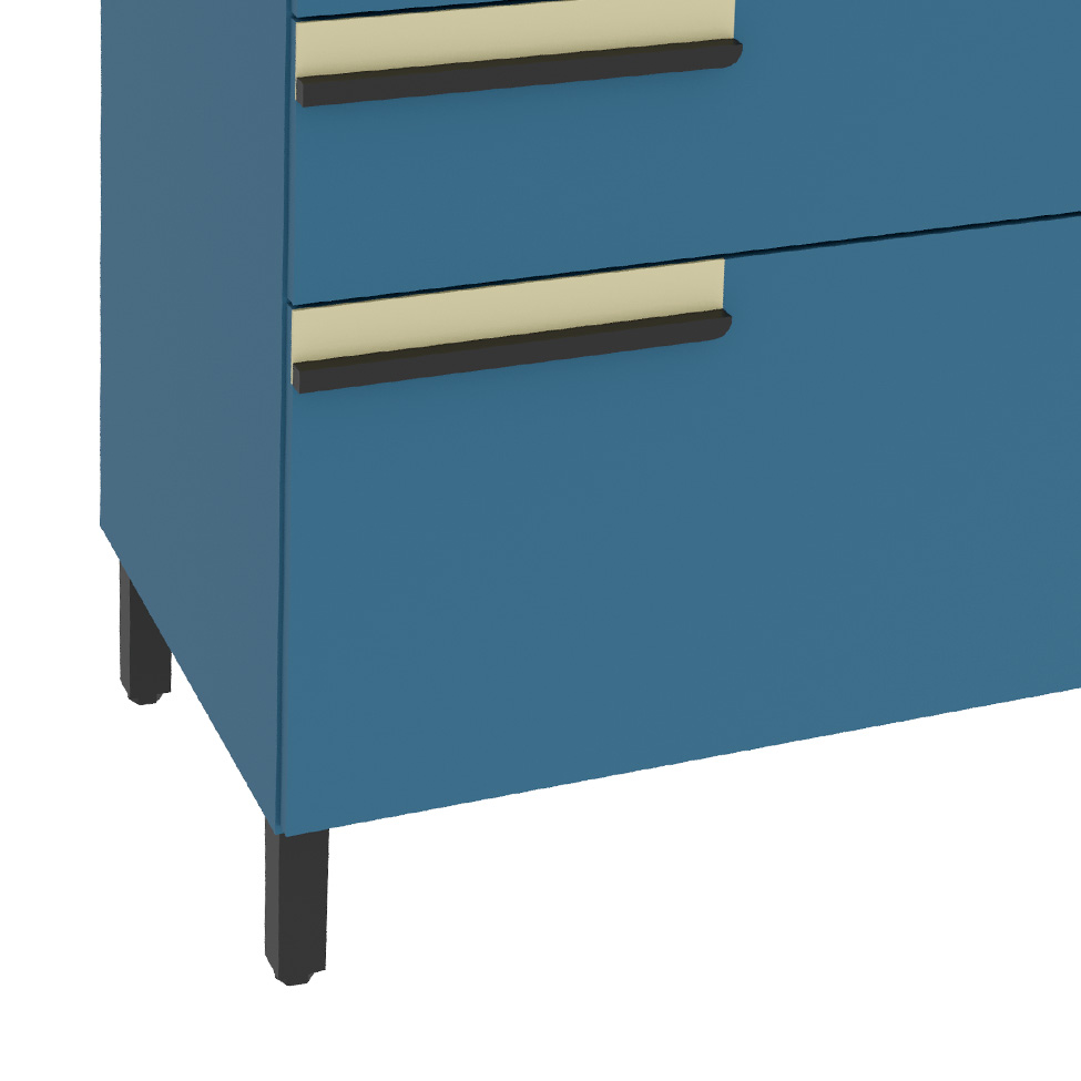 Balcão de Cozinha Manhattan 3 Gavetas Azul Orion